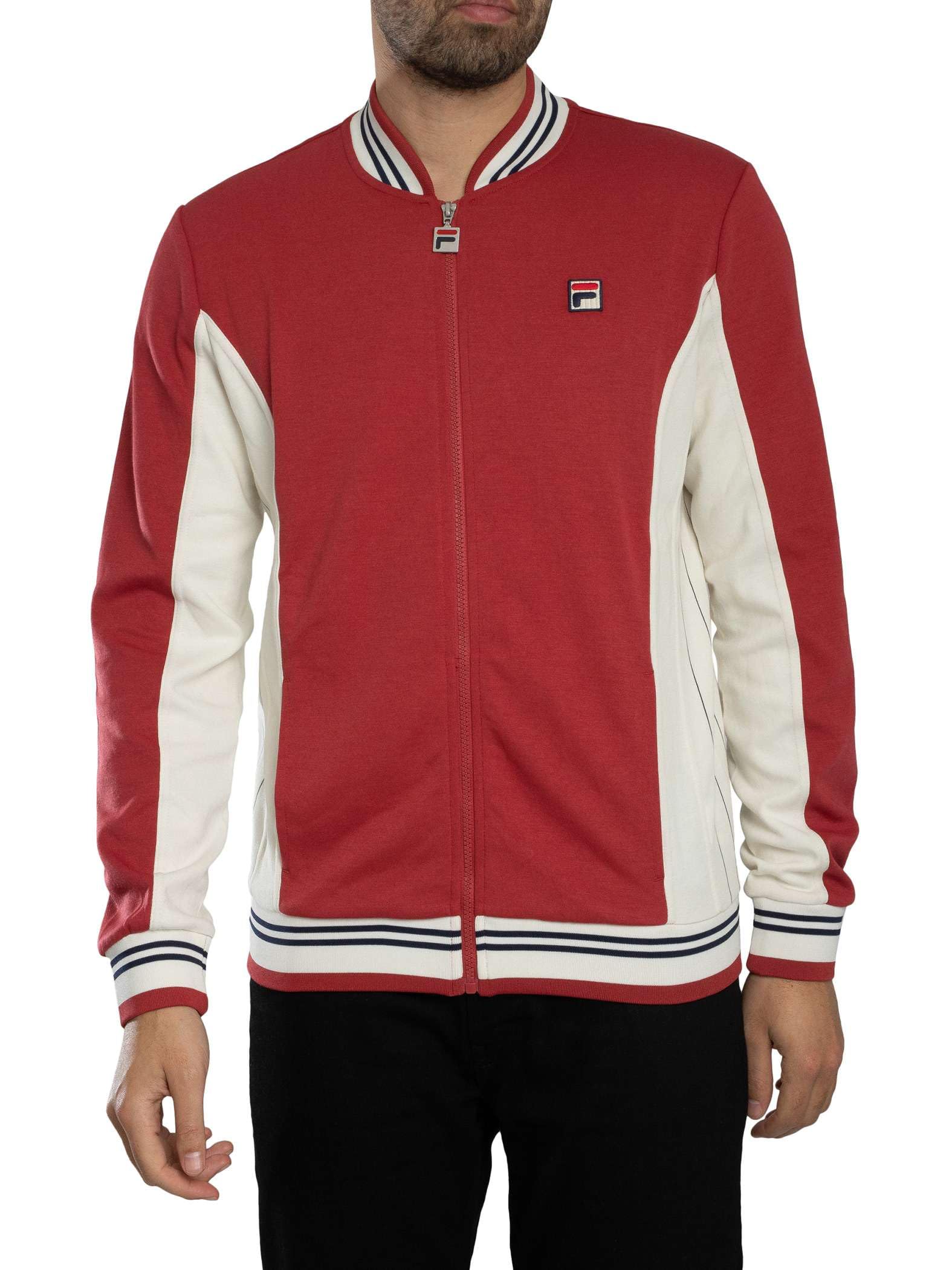 Fila Men's Garnet/Gardenia/Navy Settanta Baseball Jacket
