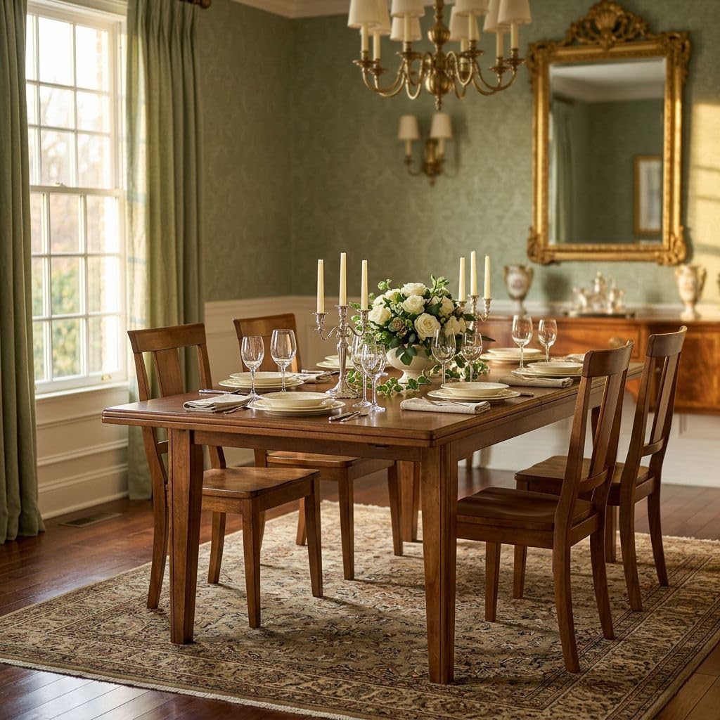 milani home - tavolo da pranzo allungabile 160-340 x 85 cm, legno massello, noce
