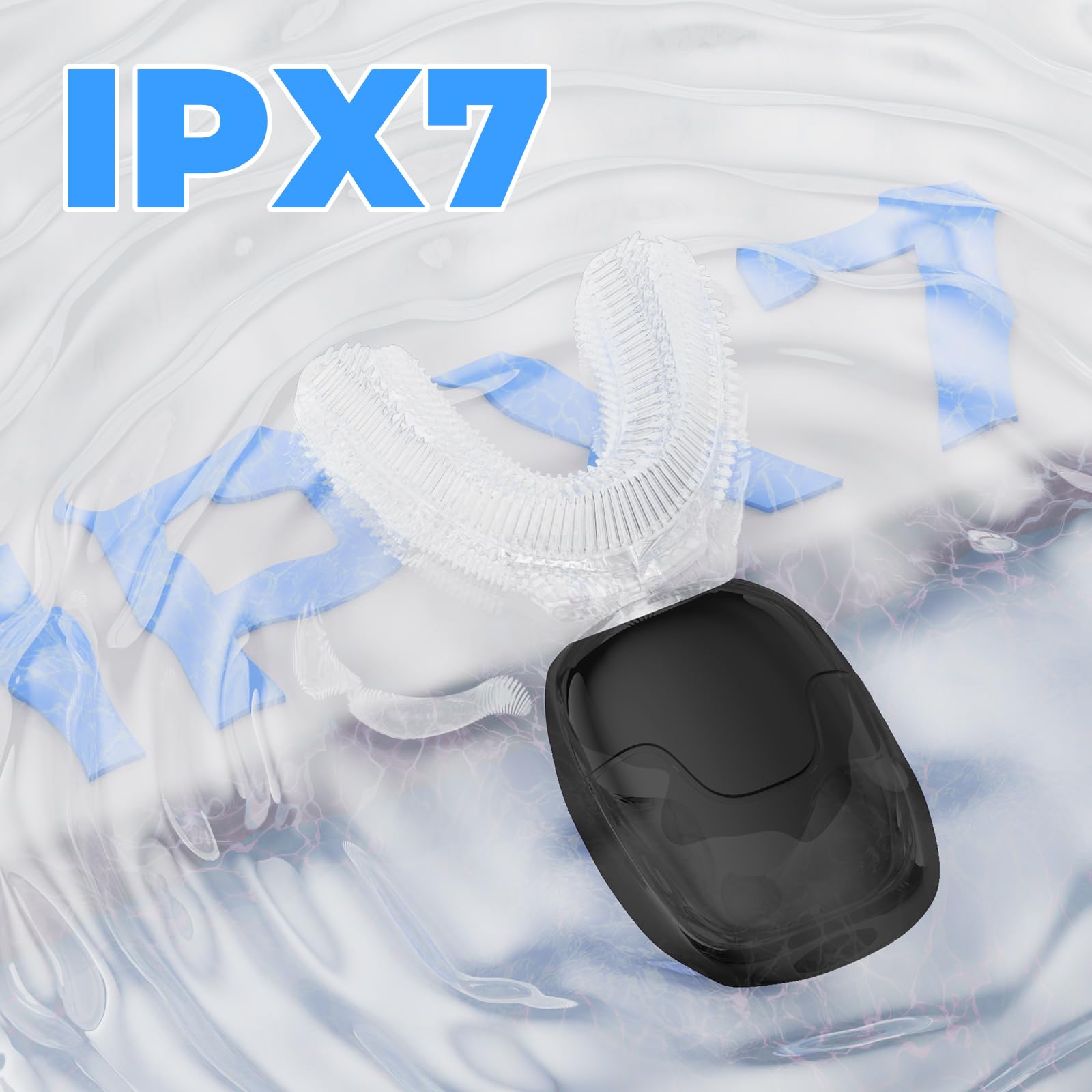 Cepillo de dientes eléctrico en forma de U para adultos: 360° de boca completa, limpieza rápida automática, blanqueamiento de dientes, recargable e impermeable IPX7
