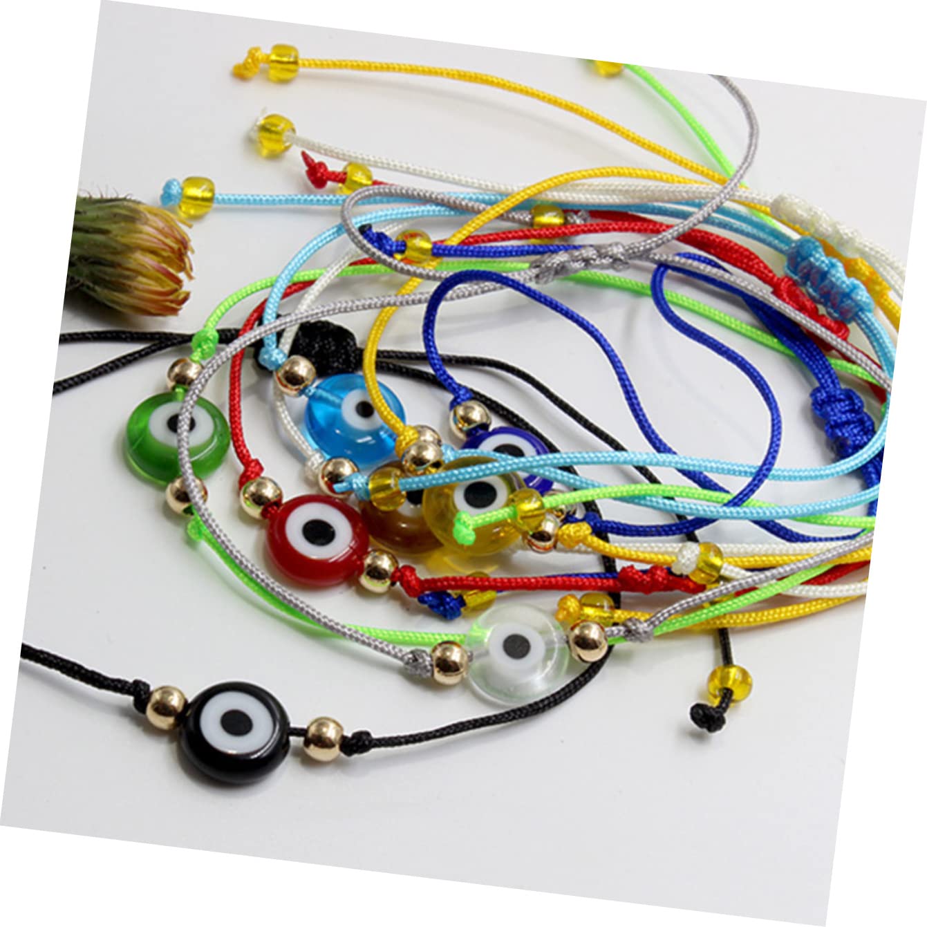 Beaupretty 60piezas Pulsera Ajustable De Ojo Turco Joyería De Amuleto Para Hombres Mujeres y Niño Niña Para y Uso Diario