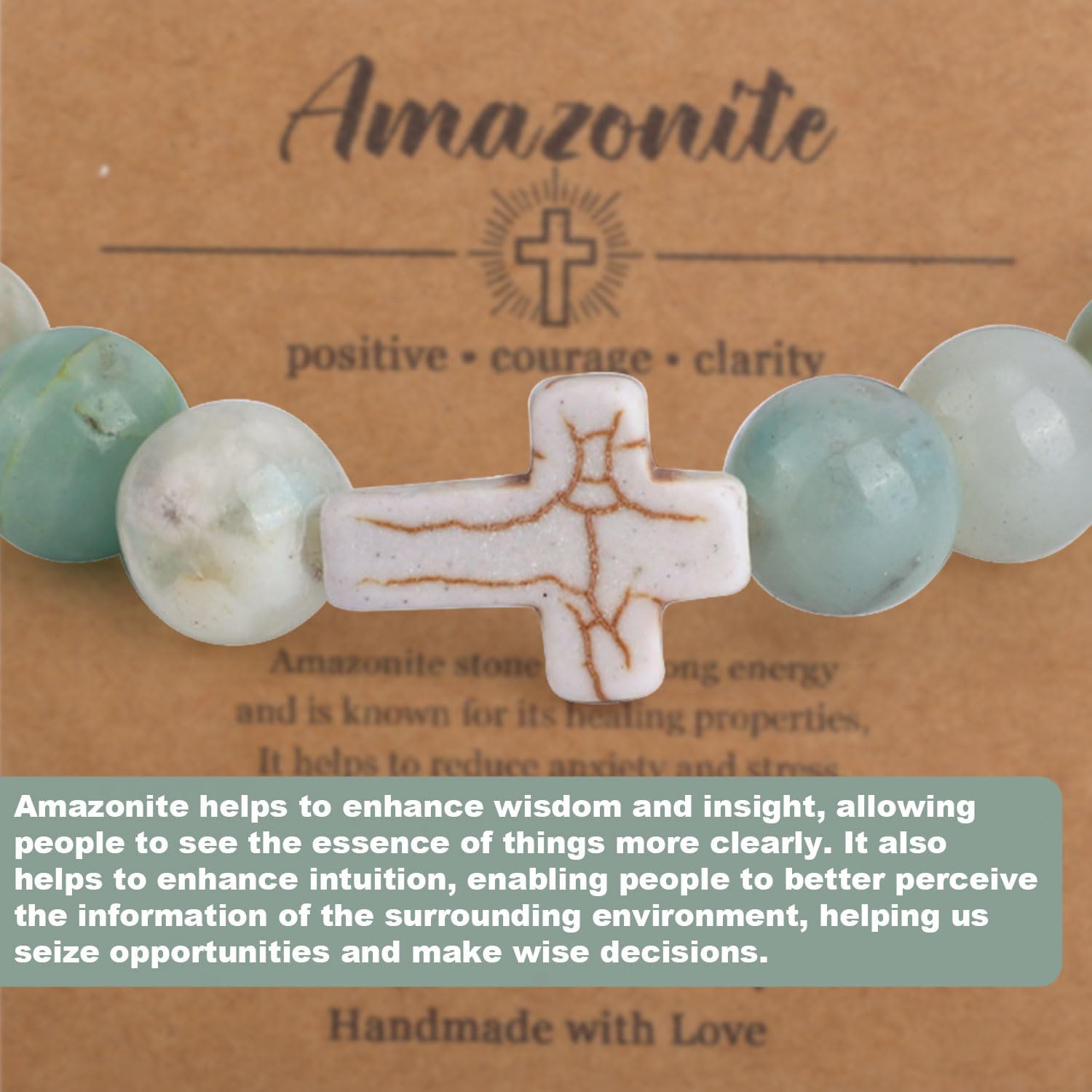 Inspirational Bracelet for Women, Get Well Gift Natural Stone Positive Bracelet with Encouragement Card Motivational Jewelry for Women Sister Friends Spiritual Gift - Image 4