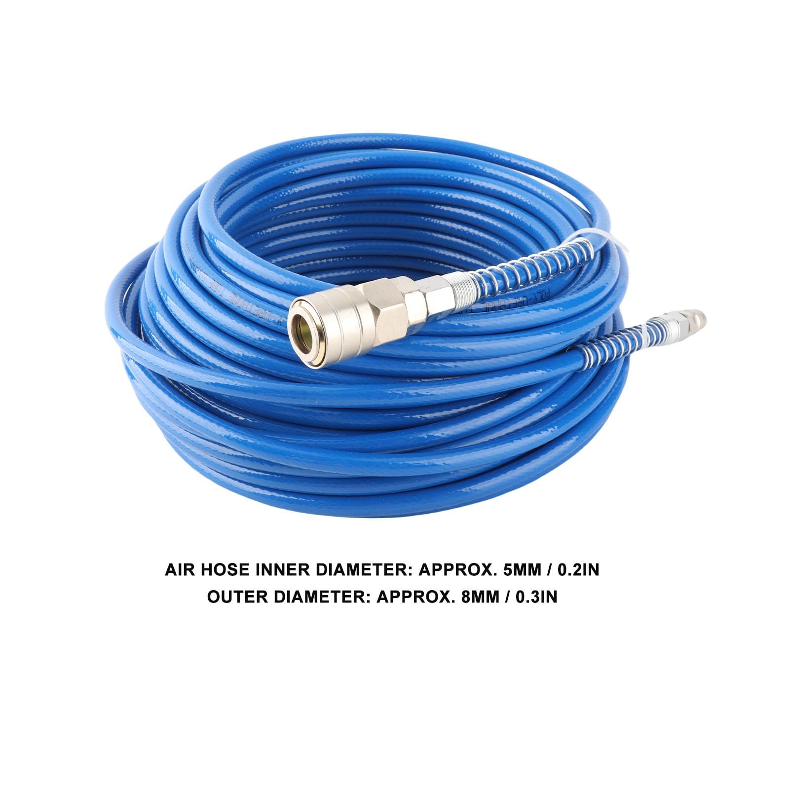 Fafeicy Tubo Pneumatico PU 1/4in NPT, 5mm ID 8mm OD 20m, per Flessibile | Connettore Universale 1/4 poll. NPT, Pressione di Lavoro 15 Bar, Resistente da -40 a 150°F, a Olio e Abrasione, Flessibile
