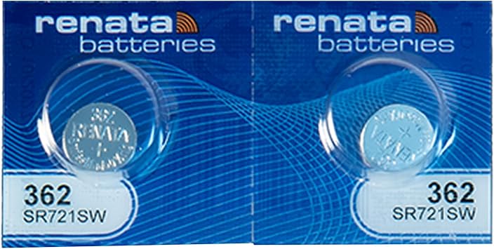 Renata 362 SR721SW Batteries - 1.55V Silver Oxide 362 Watch Battery 2 Count