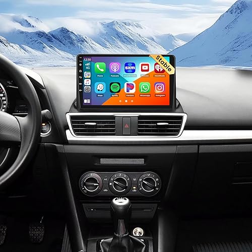 Roinvou 2+64G Android 13 CarPlay estéreo para Mazda 3 2014-2019, radio CarPlay inalámbrica incorporada con Android Auto, pantalla táctil de 9