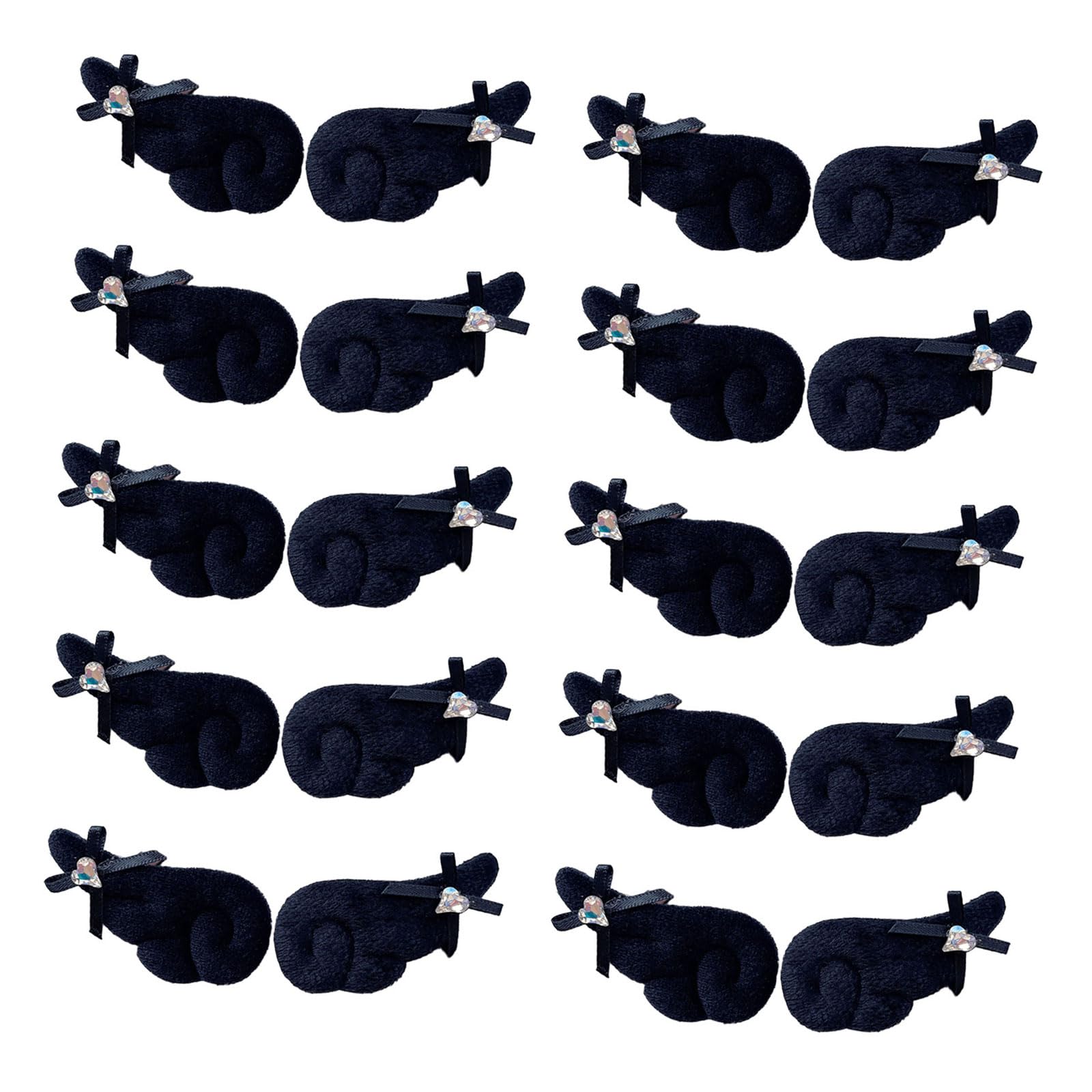 Carotoe Black Creative Heart Crystals Angelic Wing Bowknot For Sewing Fashion And Craft Projects Angelic Wing Bowknot