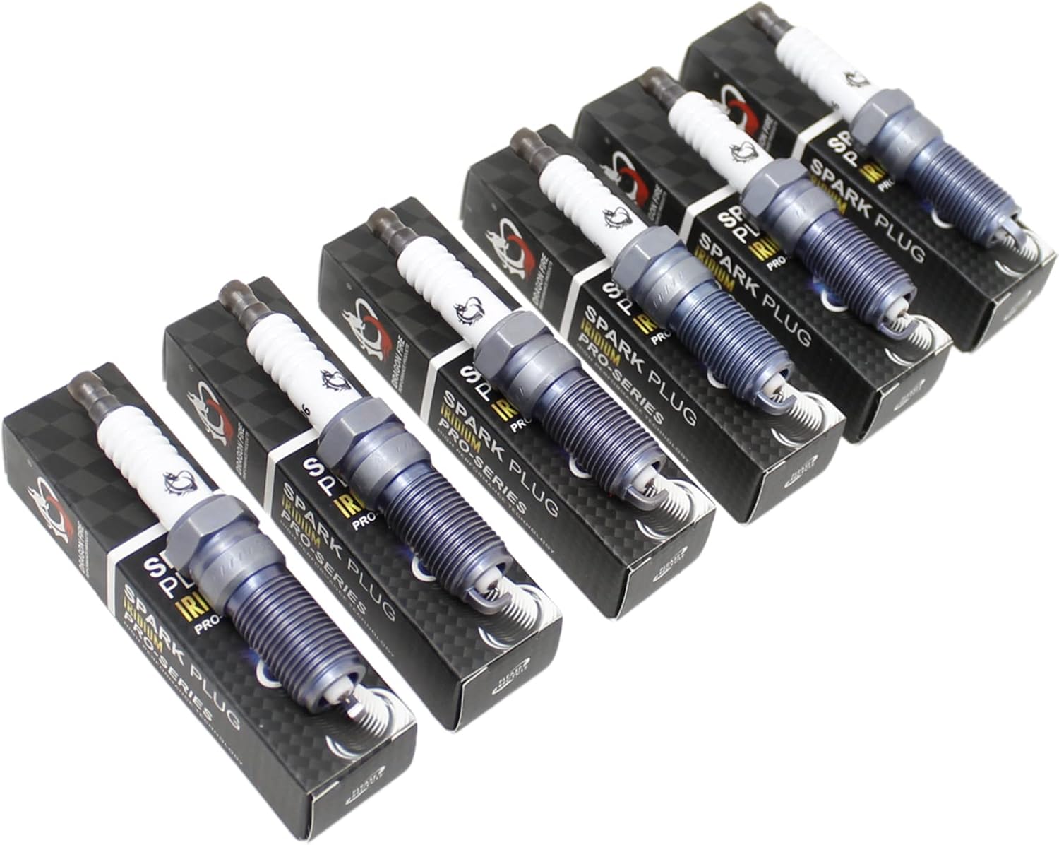 DRAGON FIRE PERFORMANCE IRIDIUM Spark Plug Set Compatible with Ford Flex Taurus Edge Explorer F150 Police Interceptor Lincoln Continental MKS MKT MKZ MKX 3.5L 3.7L V6 SP520 6509 LTR6IX-11 DFSP1006x6