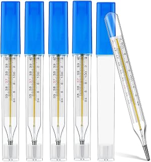 Toyvian 5pcs Glass Temperatures Measurement - General Use Temperature Testing Tools, Accurate Temperature Measurement for Adults Kids, Dual Scale