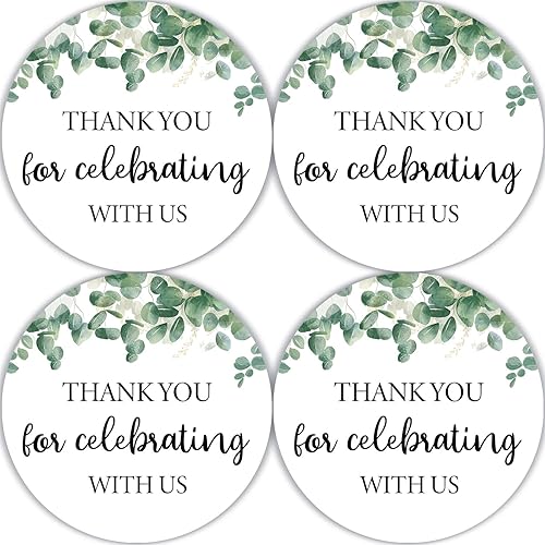 80 calcomanías de agradecimiento con diseño de hojas para bodas, despedidas de soltera, baby shower y recuerdos de fiesta