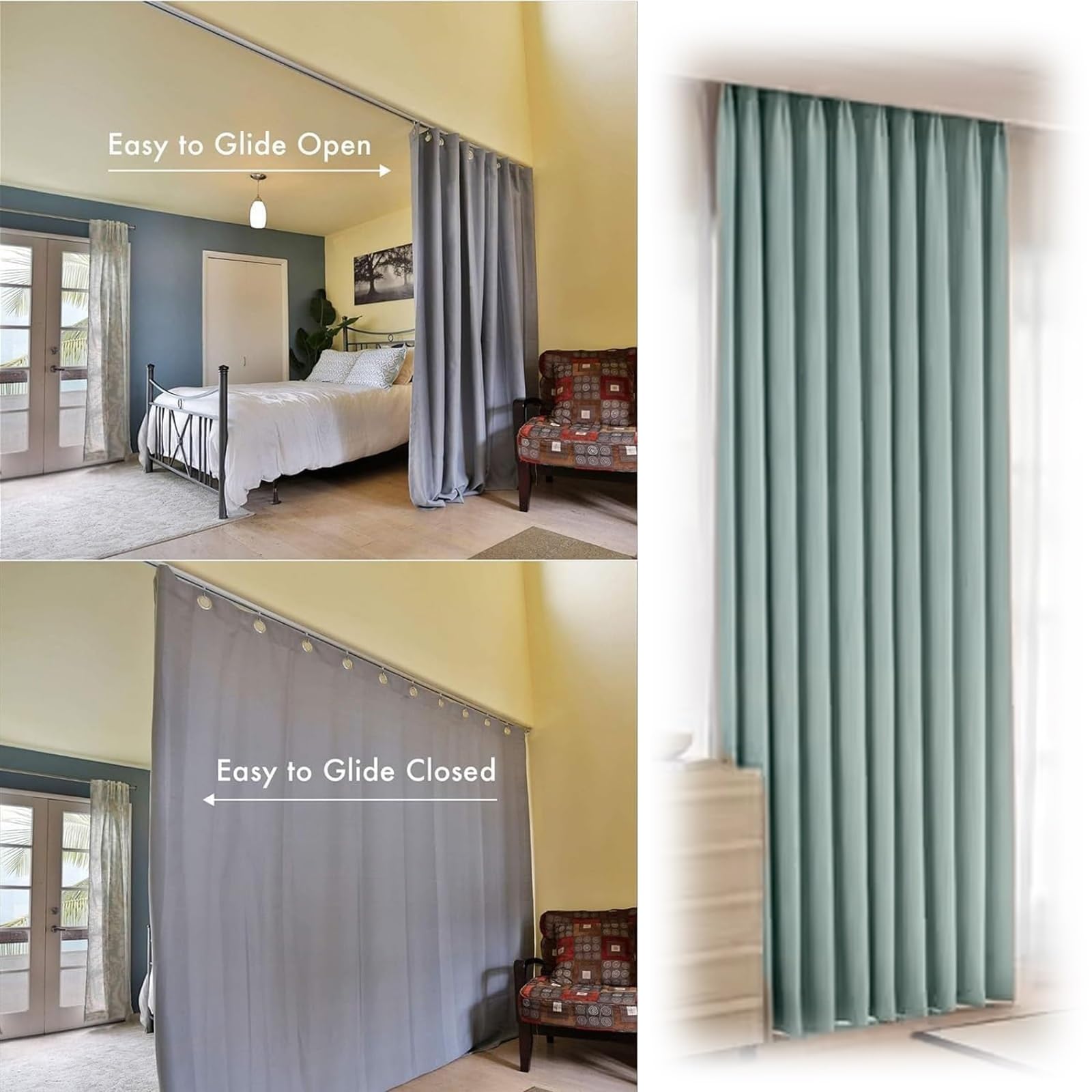 Aain Système de rails 300 cm en aluminium pour plafond/mur Idéal pour rideaux Ains Disponible en D H 50 600 cm Opts