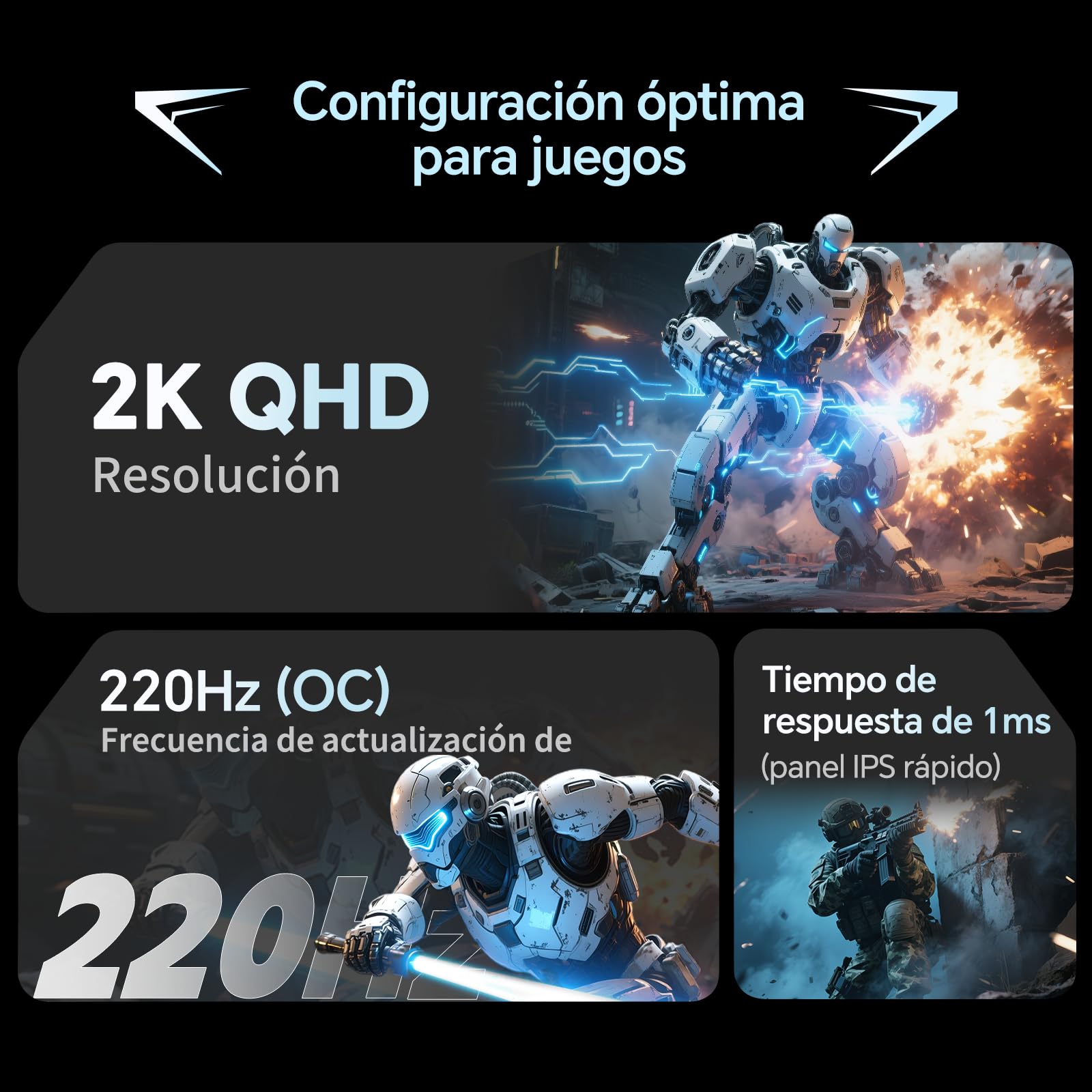 KTC Monitor Gaming 27 Pulgadas | 2K@200Hz | Altavoces Integrados | Fast IPS Panel | Tiempo de Respuesta 1ms (MPRT) | Brillo de 450 CD/m², HDR400 | Adaptive Sync | 131% sRGB, 97% DCI-P3, ΔE＜2 | Blanco