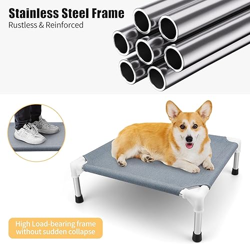 Miniatura 7 de Cama elevada para perros pequeños, cama refrescante para perros pequeños, cama para perros pequeños, cama elevada desmontable para interiores con