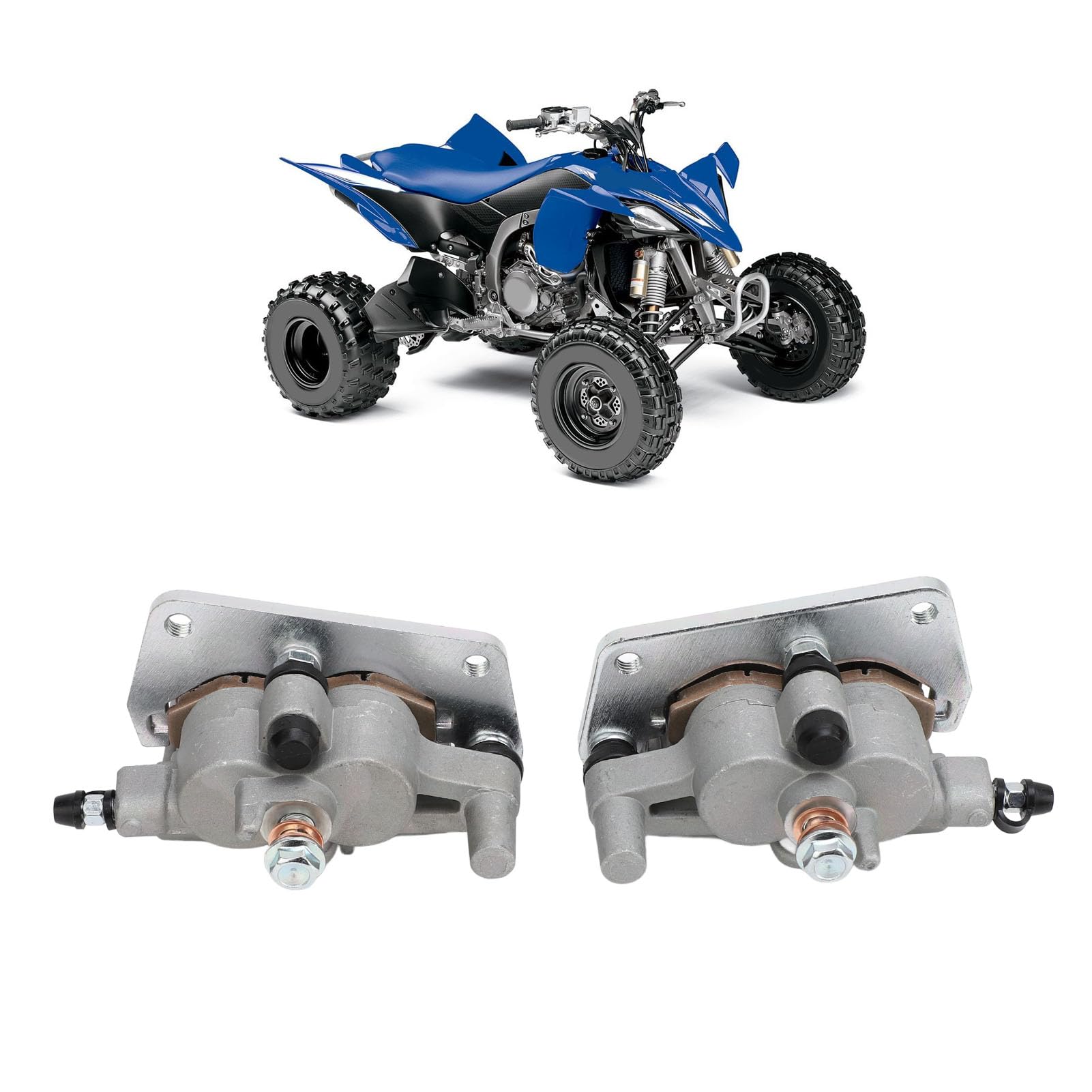 Pinzas de Freno ATV, 2 Pinzas de Freno Delantero con Pastillas de Izquierda Derecha Seguridad Mejorada 2580T 01 0 para YFZ450 YFZ450R YFZ450X 2004-2020