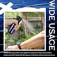 Vista 6 de Roshtia 20 botellas pequeñas de spray con llavero de 2 onzas, botellas de plástico de spray recargables de 2.0 fl oz de tamaño de viaje con 1 hoja