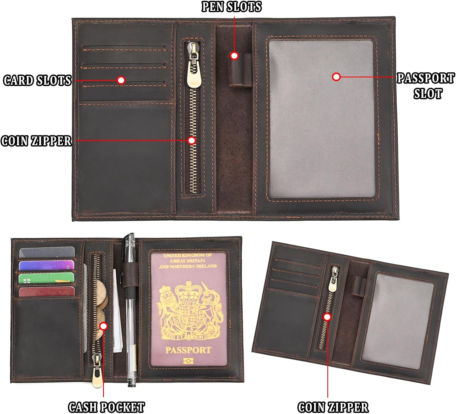 Leather Passport Holder Passport Cover Wallet