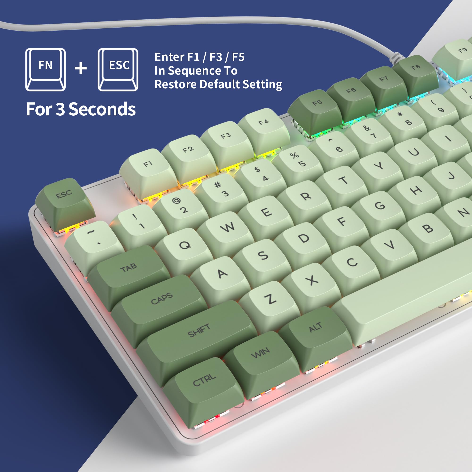 キーボード 10 Amazon | Owpkeenthy フルサイズ グリーン メカニカル ゲーミング