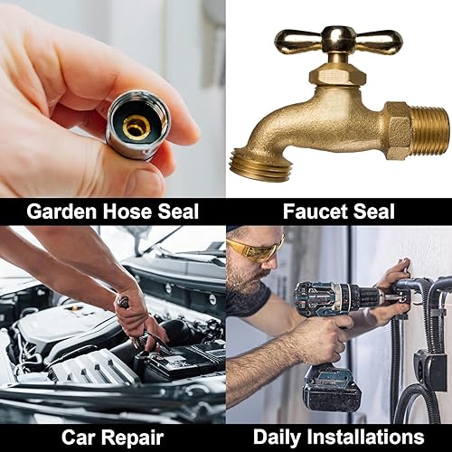 Miniatura 7 de Kit surtido de 220 arandelas de goma planas, arandelas planas de goma negra para espaciadores de tornillos, kit de juntas de buje de goma de 5