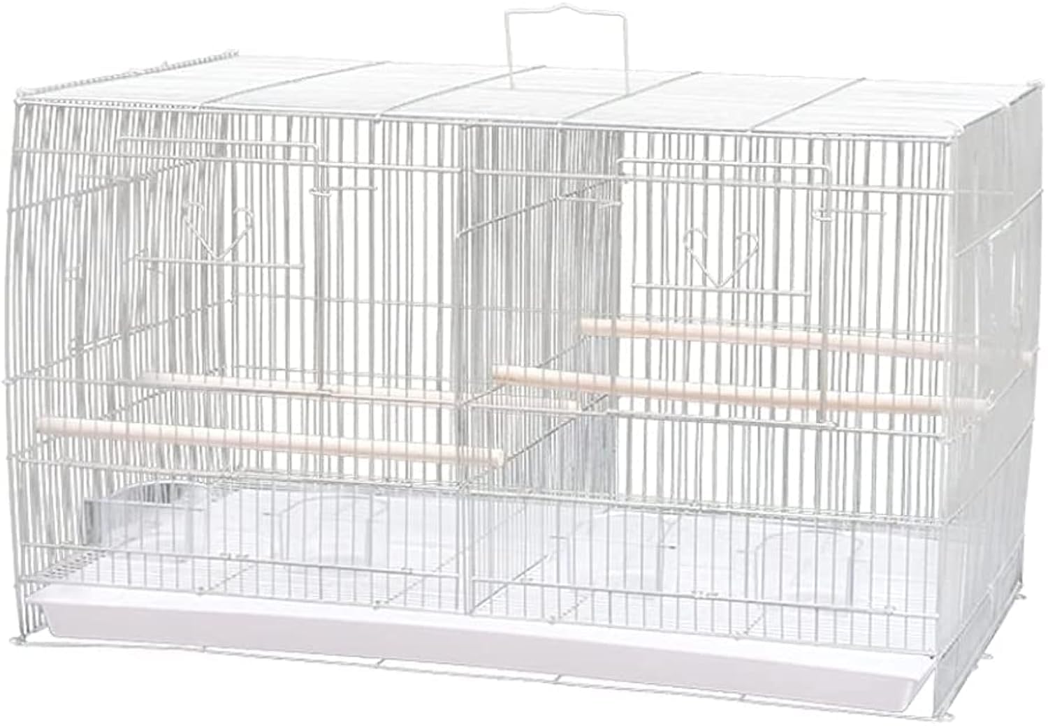 Vsell24 Light Weight Hanging Bird Cage For Small And Medium Birds Parakeets, Parrot, Cockatiels, Canary, Finch, Budgie, Lovebirds Bird Cage Divided Into Two 60X42X41cm