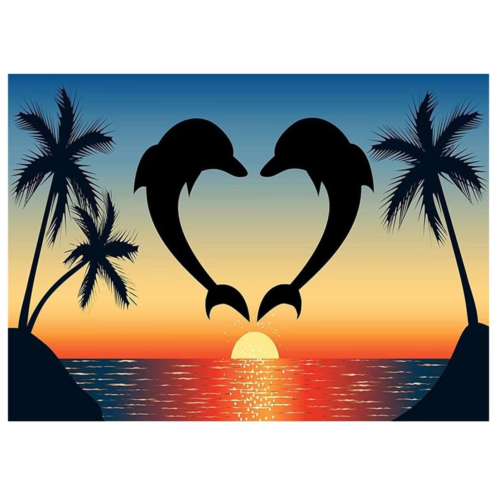 Éviter le Stress avec la Broderie Diamant Dauphin 60x90 cm Kit Complet Peinture Diamant 5D Relaxant