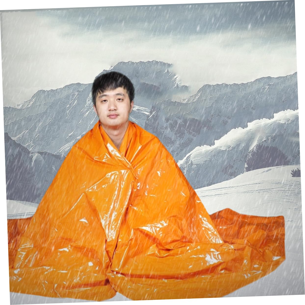 Hemoton 4Pcs Emergency Thermal Blanket Portable Pe Safety Blankets for Outdoor Hiking Climbing and Survival Compact Durable Orange Color