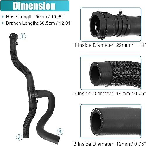 Miniatura 6 de X AUTOHAUX 95039027 Conjunto de manguera de salida del núcleo del calentador HVAC para Chevrolet Cruze 2011-2016 l LS LT 1.8L L4 - Manguera de