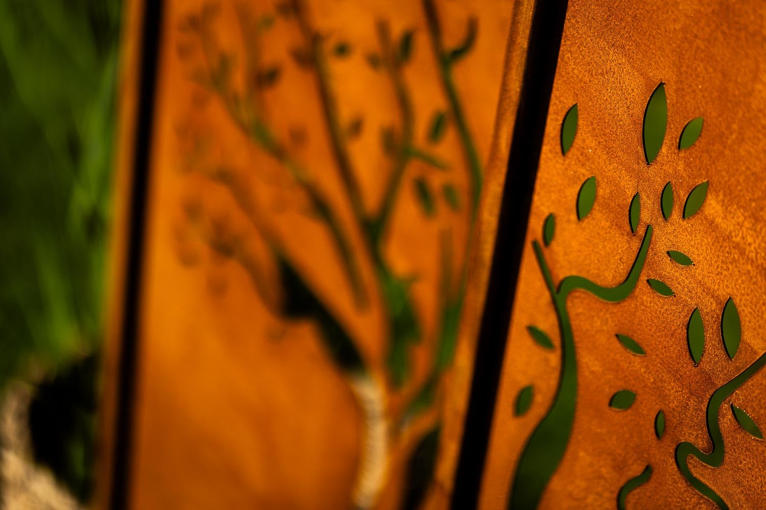 Plaque de jardin en patine à emboîter - Décoration de jardin rouillée - Fleurs - Décoration de jardin