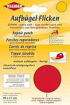 Kleiber 40 x 12 cm Ausbesserungsflicken für feine Strickwaren aus Baumwolle zum Aufbügeln, rot