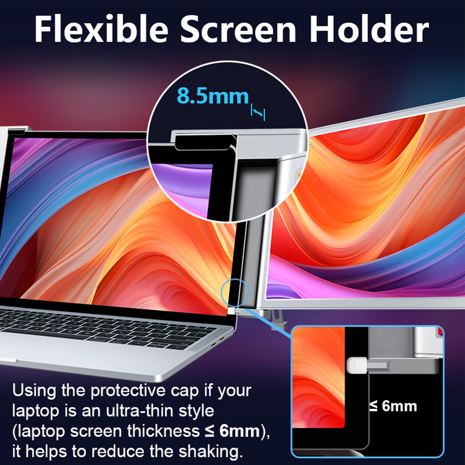 SUNGOOYUE Estensione del Display per Laptop con Schermi IPS da 13,3 Pollici, Collegando e Giocando per OS X, Ampia Applicazione in Shopping Online, Spazio Grigio