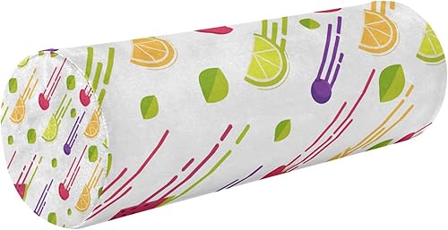 Lemon Watermelon Abstract Fashion Bolster Pillow for Legs Massage Table Neck Roll Pillow Round Pillow Foam for Support Pillow Cylinder Pillows