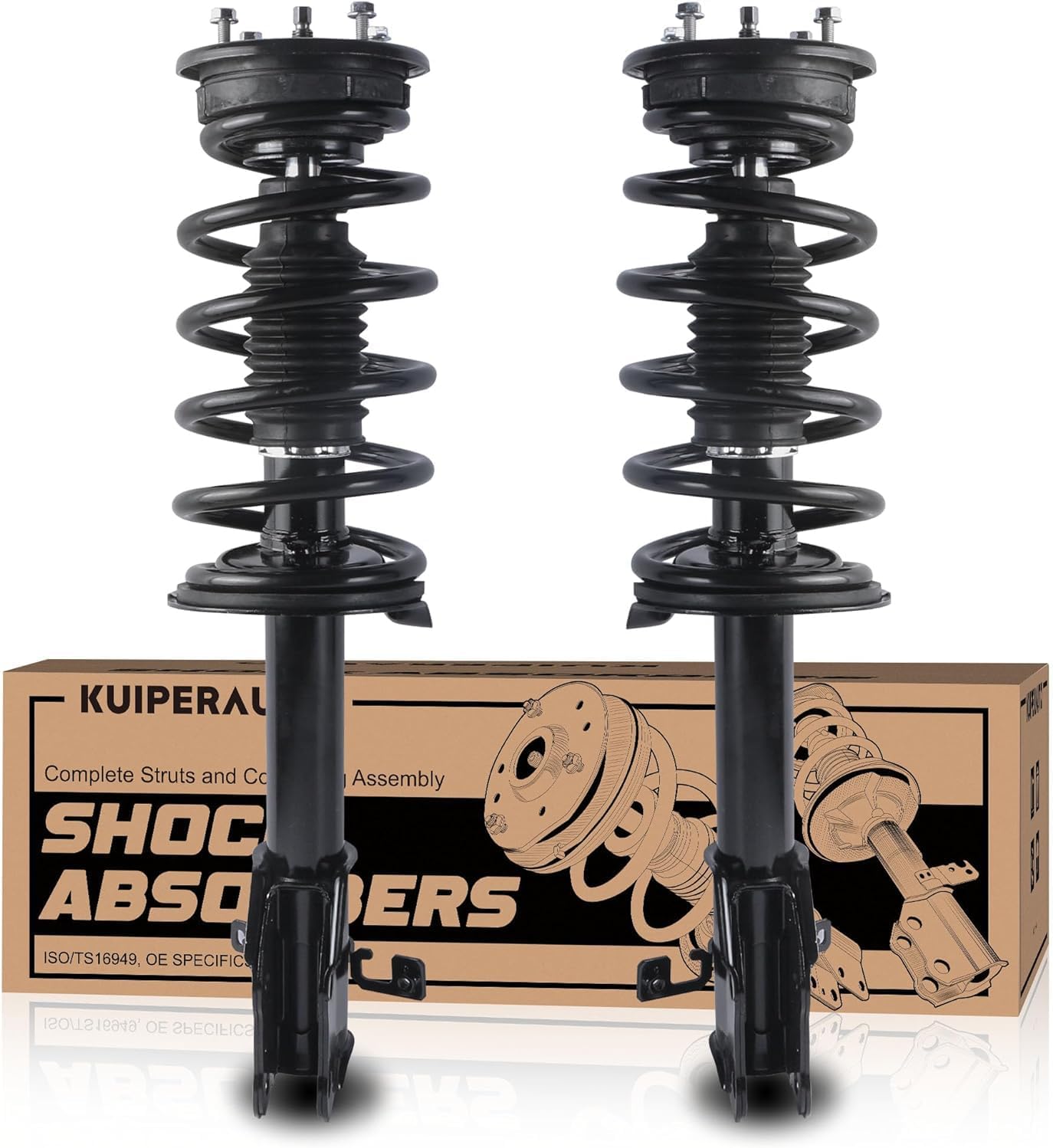 Pair Front Struts Assembly Shocks Compatible with 2007-2014 Ford Edge Compatible with 2007-2015 Lincon MKX FWD Coil Spring Shock Absorber 172889 172888 2007-2010 Ford Edge FWD