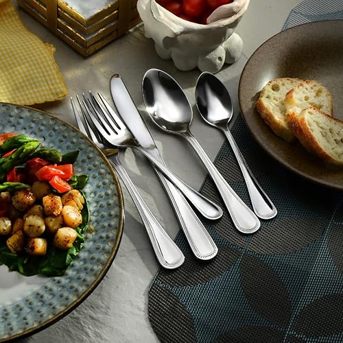 Miniatura 3 de Grand Terrace - Juego de cubiertos de 20 piezas para 4 acero inoxidable, tenedor, cuchillo de cena, cuchara de cena, cucharadita, tenedor de ensalada