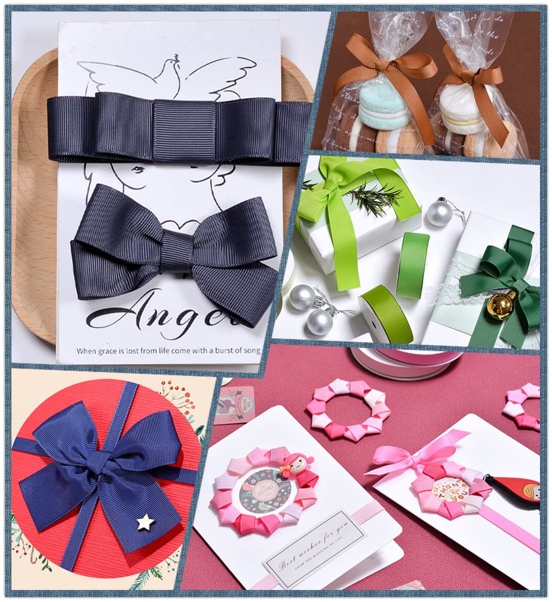 Abbaoww Solides weißes Ripsband, 2,5 cm x 91,4 m, weißes Band für Geschenke, Verpackung, Hochzeitsdekoration, DIY, Basteln, Nähen, Schleife, Haarreif, Zubehör (weiß)