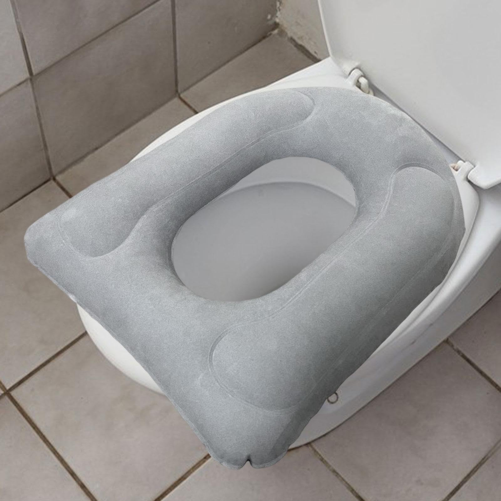 Aufblasbares Toilettensitzkissen, Bequeme erhöhte Unterstützung, sichere Saugnäpfe, tragbar, PVC, for Reisen, universeller Einsatz geeignet