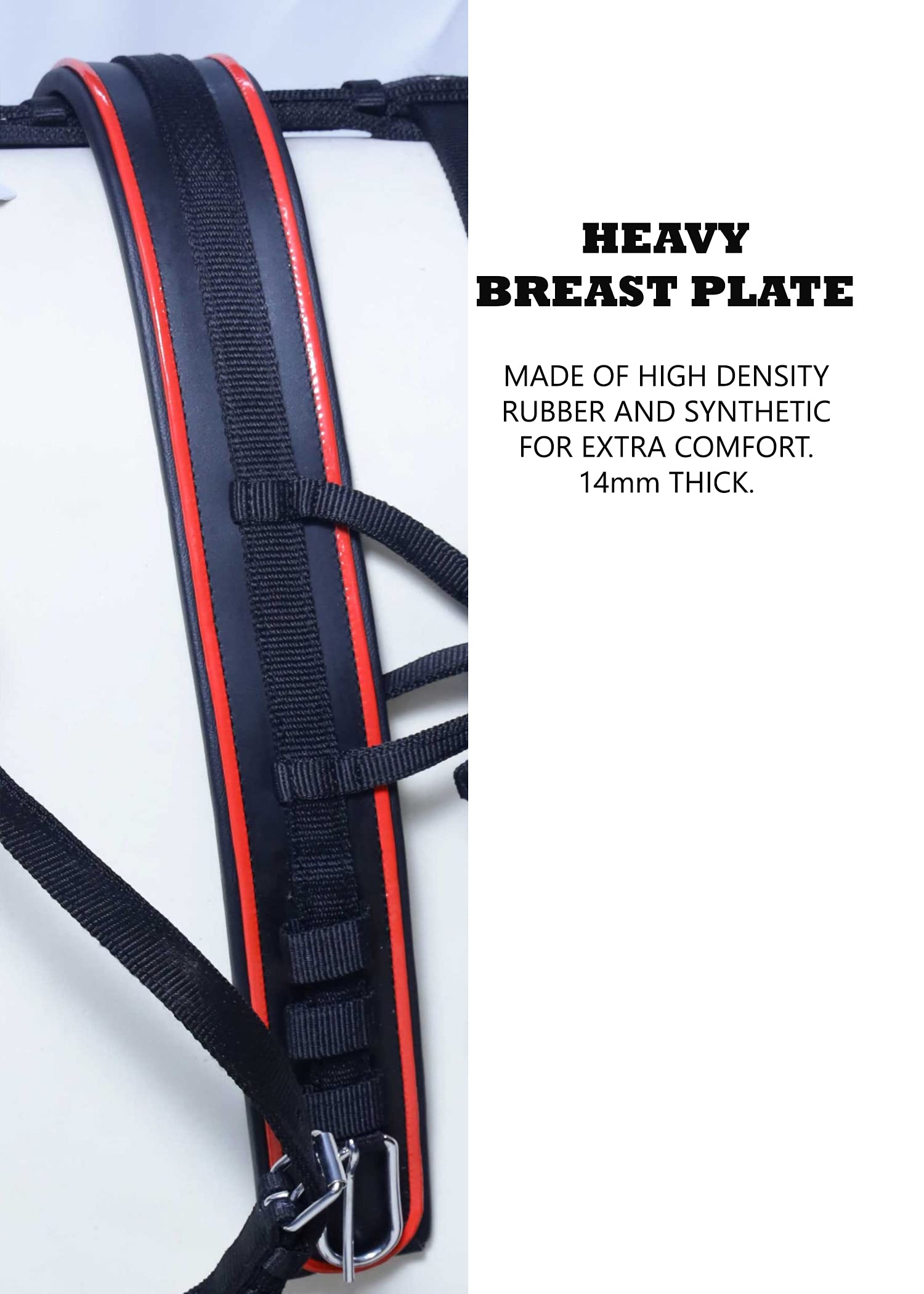 Harnais de conduite en nylon pour cheval Noir/rouge