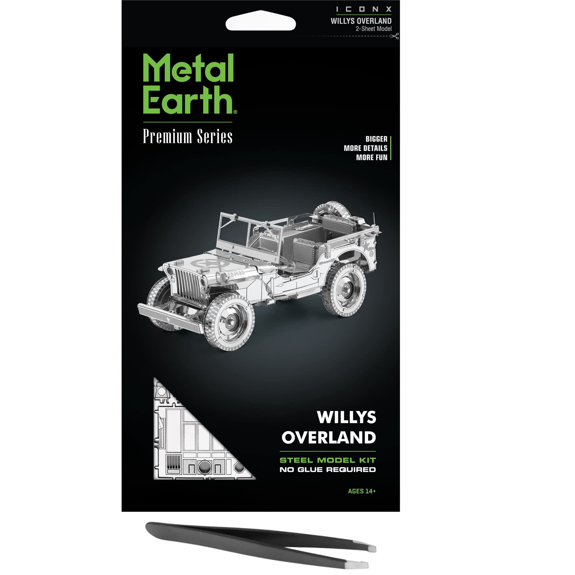 Kit modèle 3D Willys Overland Metal Earth Premium avec pince - 8