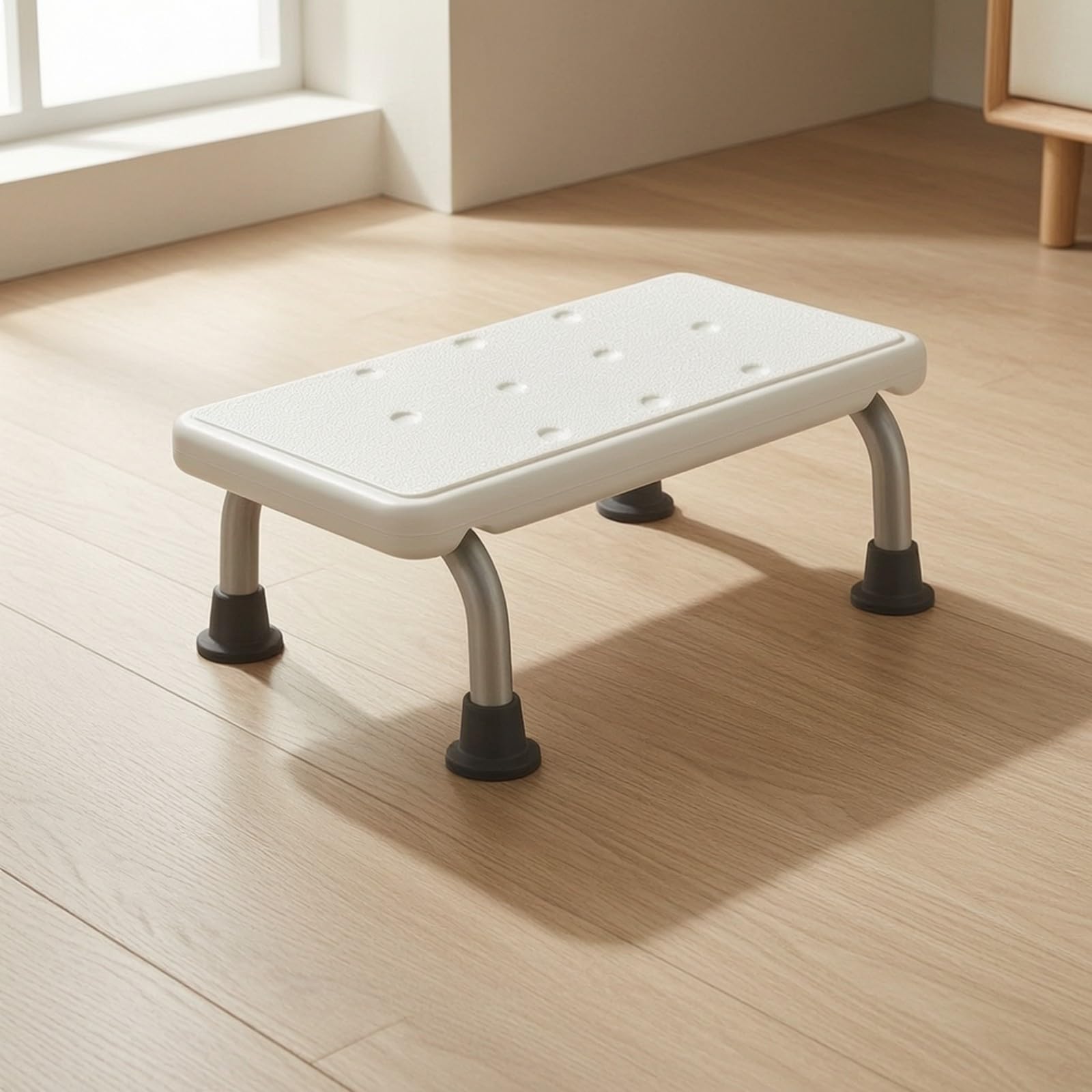 Taburete Ducha Antislizante | Asiento Ducha con Agujeros Drenaje, Compacto, Silla Baño, Negro