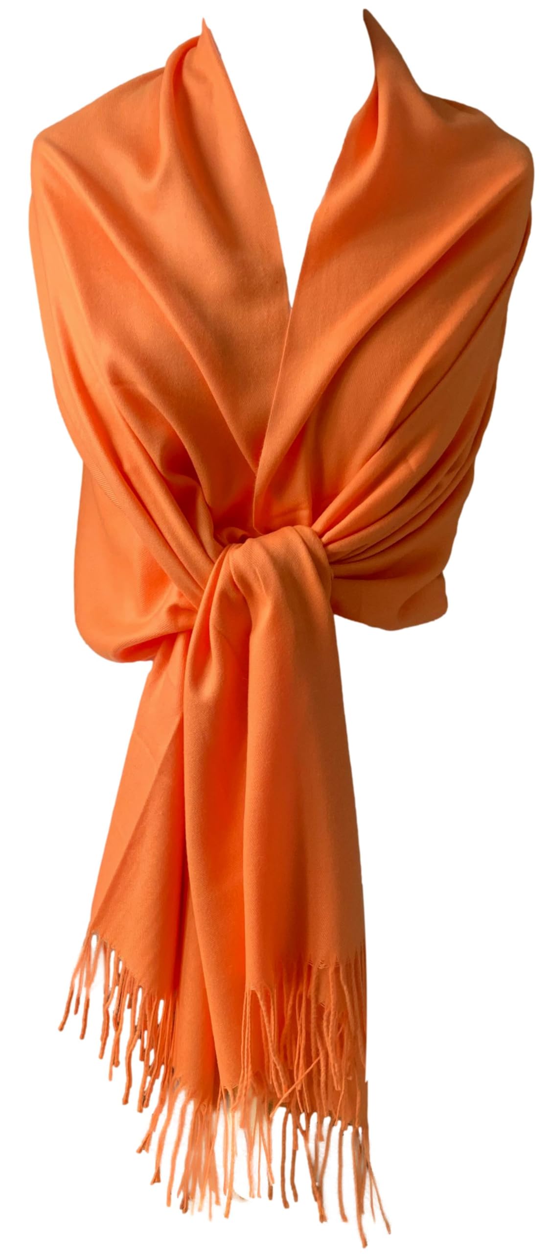 Purple Possum® Orange Pashmina Wrap Womens Plain Tangerine Wedding Prom Shawl Ladies Oversized Scarf