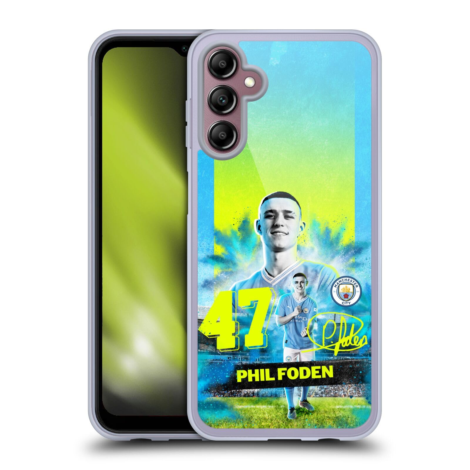 Head Case Designs Officially Licensed Manchester City Man City FC Phil Foden 2023/24 First Team Soft Gel Case Compatible With Samsung Galaxy A14 5G