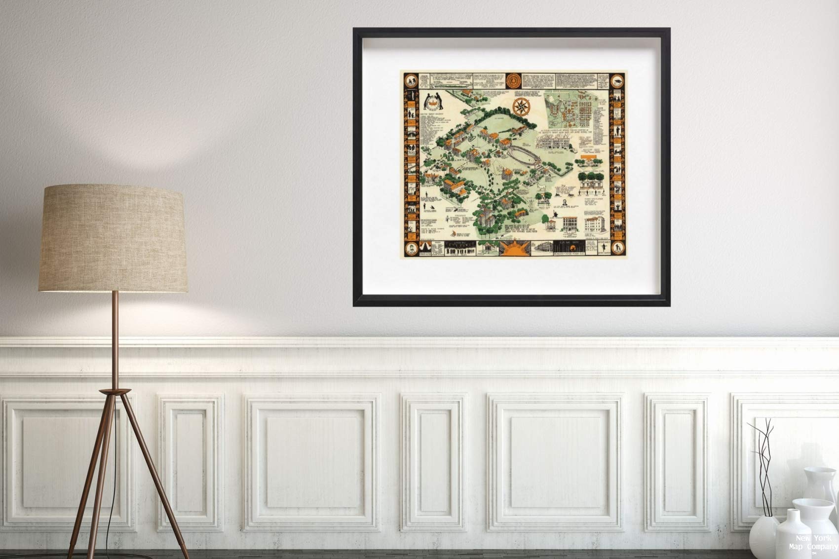 Amazon.co.jp: 1928年 絵画地図: シラキュース大学1928年。 Edith A 