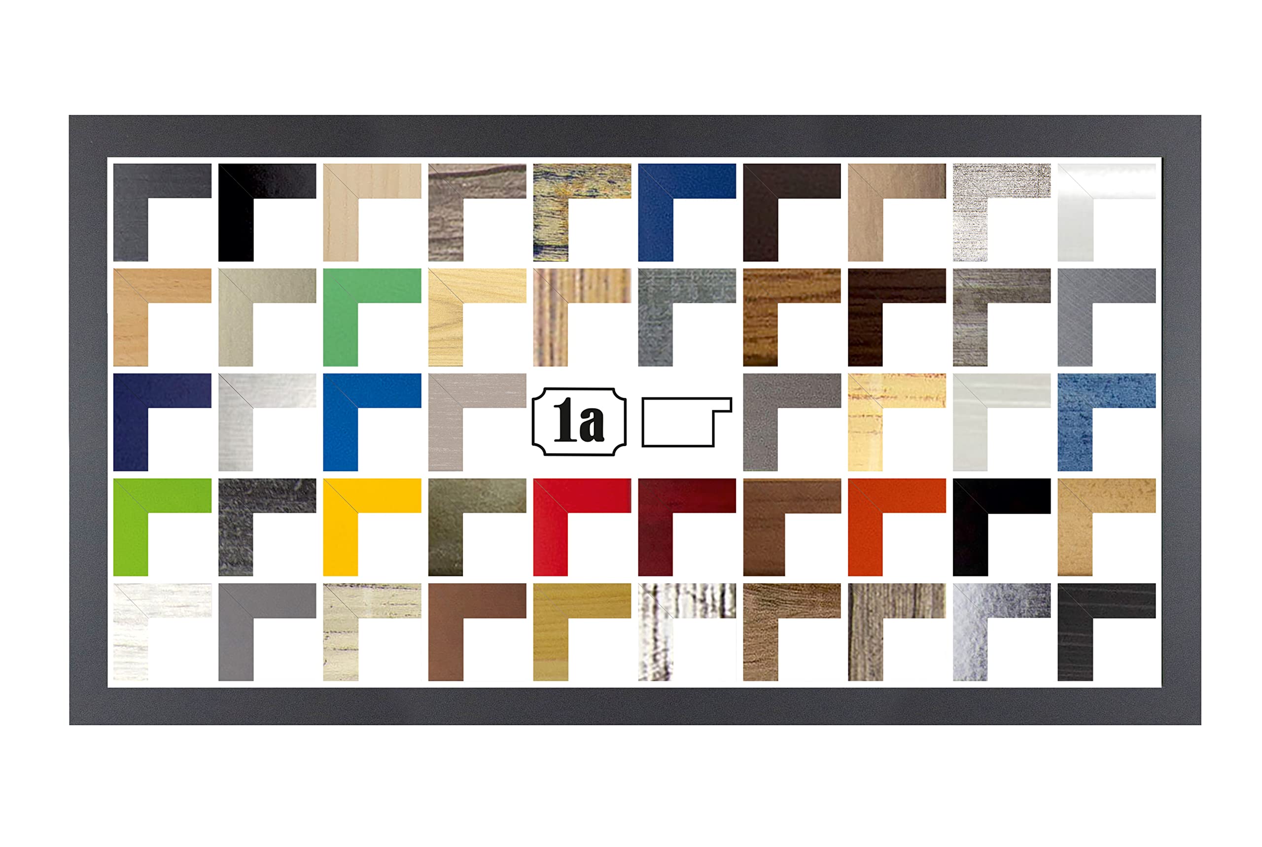 Multicolore Bilderrahmen Posterrahmen Puzzlerahmen 60x120 cm Graphit Dunkelgrau Anthrazit 120x60 cm mit weisser Rückwand und klarem Acrylglas
