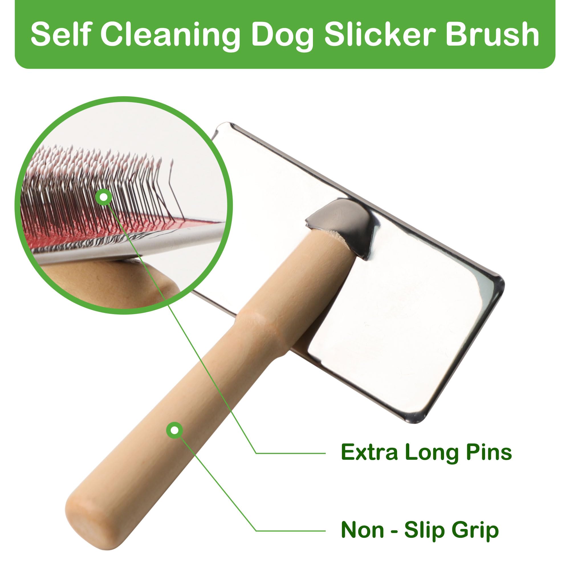 sourcingmap 1Pc Dog Grooming Brush Dog Hair Brush - Image 2