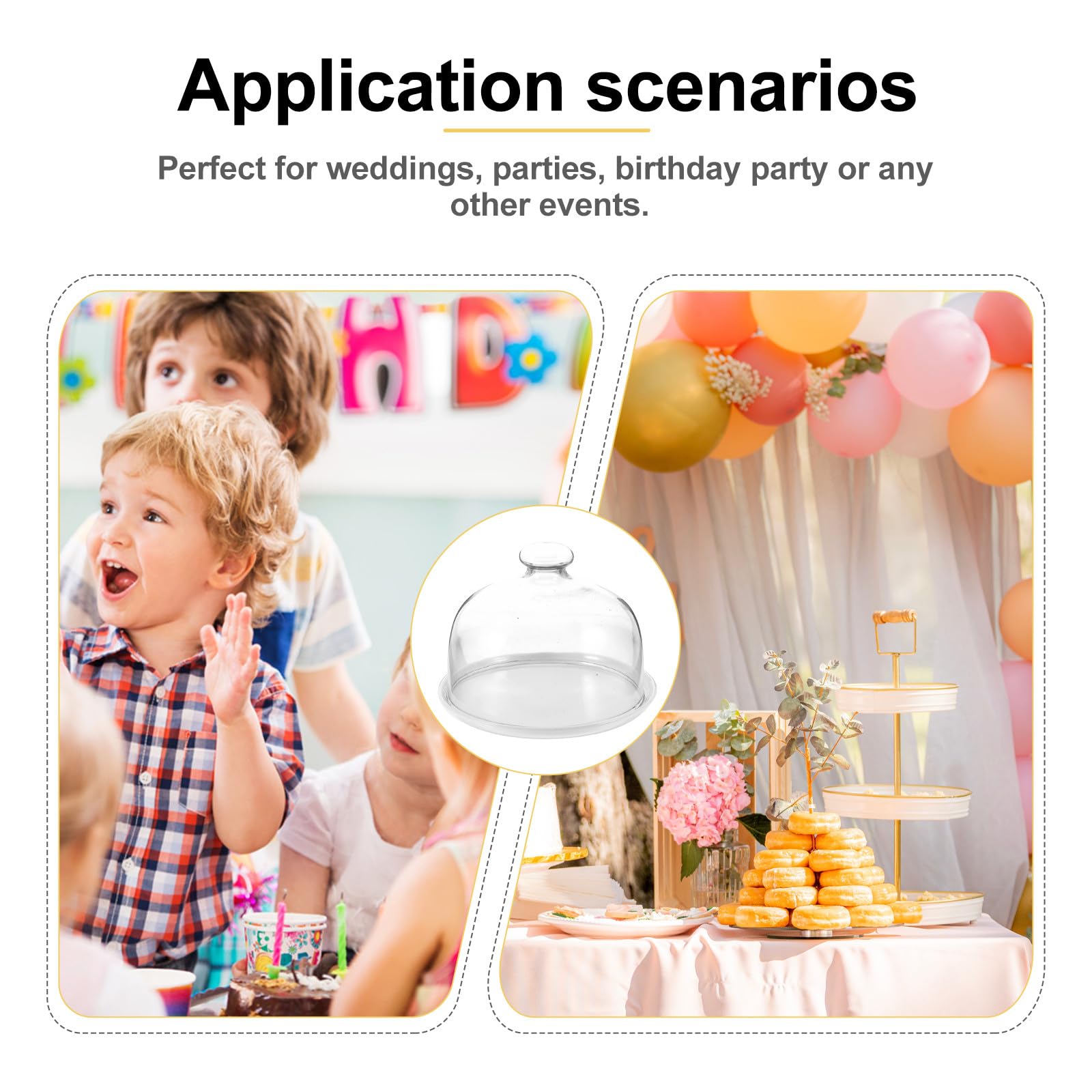 Keramik mit Einfachem Design Kuchenplatte mit Transparentem Glasdeckel und Verschleißfest Eleganter Weißer Servierteller Zufälliger Stil für Hochzeiten und Events
