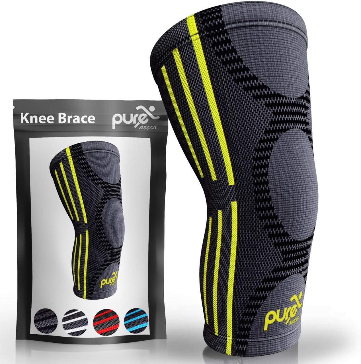 Pure Support Knee Brace, Compression Sleeve for Running, Arthritis Pain, Sports