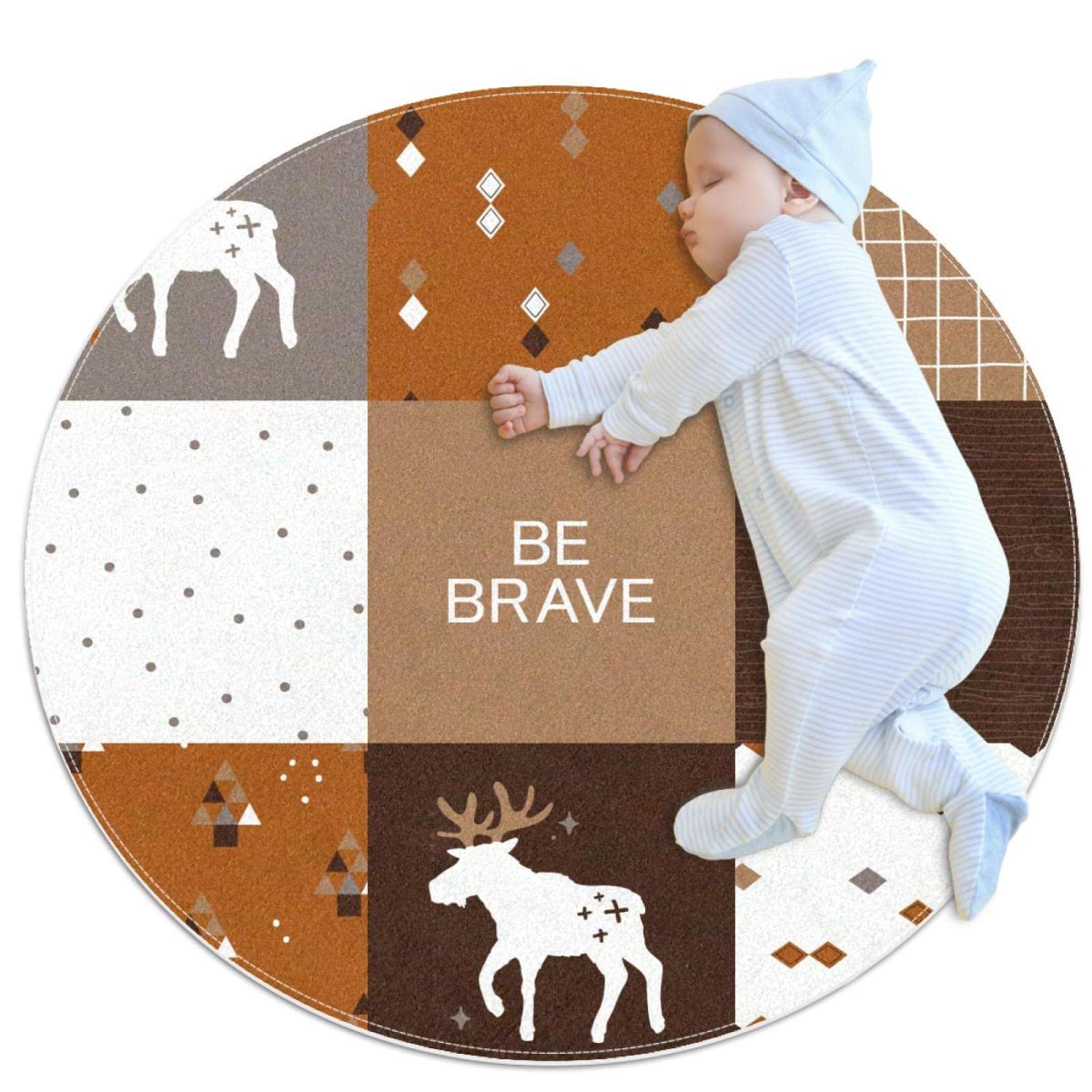 Tapis de salle de bain motif cerf rond pour une ambiance cocooning dans la chambre
