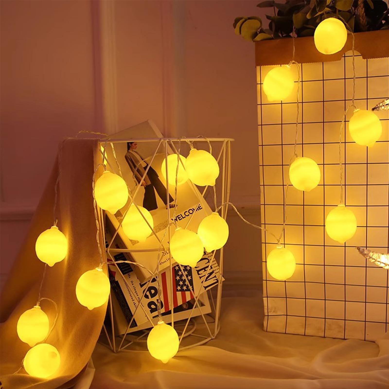 Zitronen Lichterkette 1,5m - 10 LED Deko-Lichter Für Innen & Außen