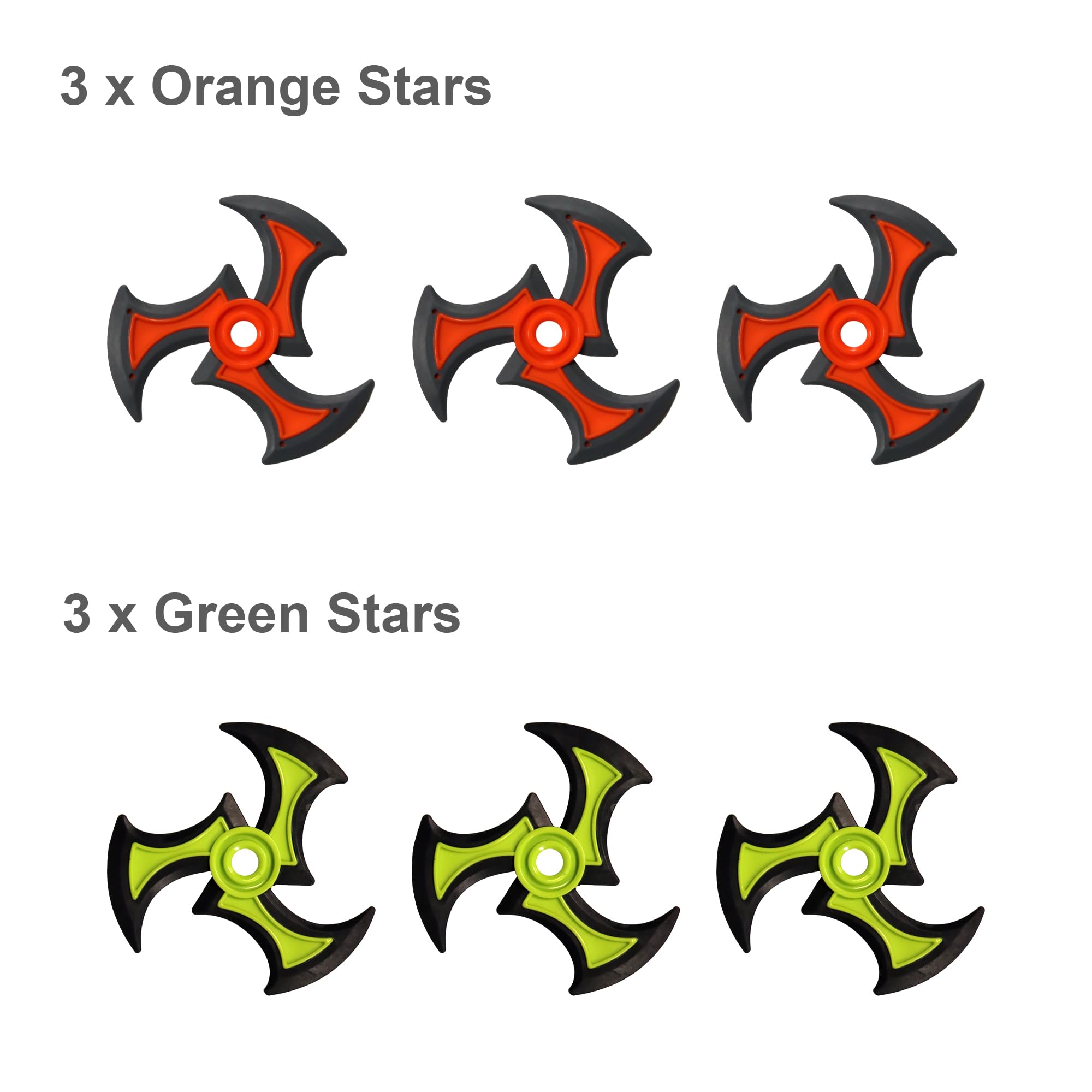 6 Throwing Accessories Replacement for Bristle Target Board, Soft Tip Darts, Ninja Star and Plastic Axe -Compatible with Most of The Bristle Axe Throwing Game and Outdoor Dart Board (Throwing Star)