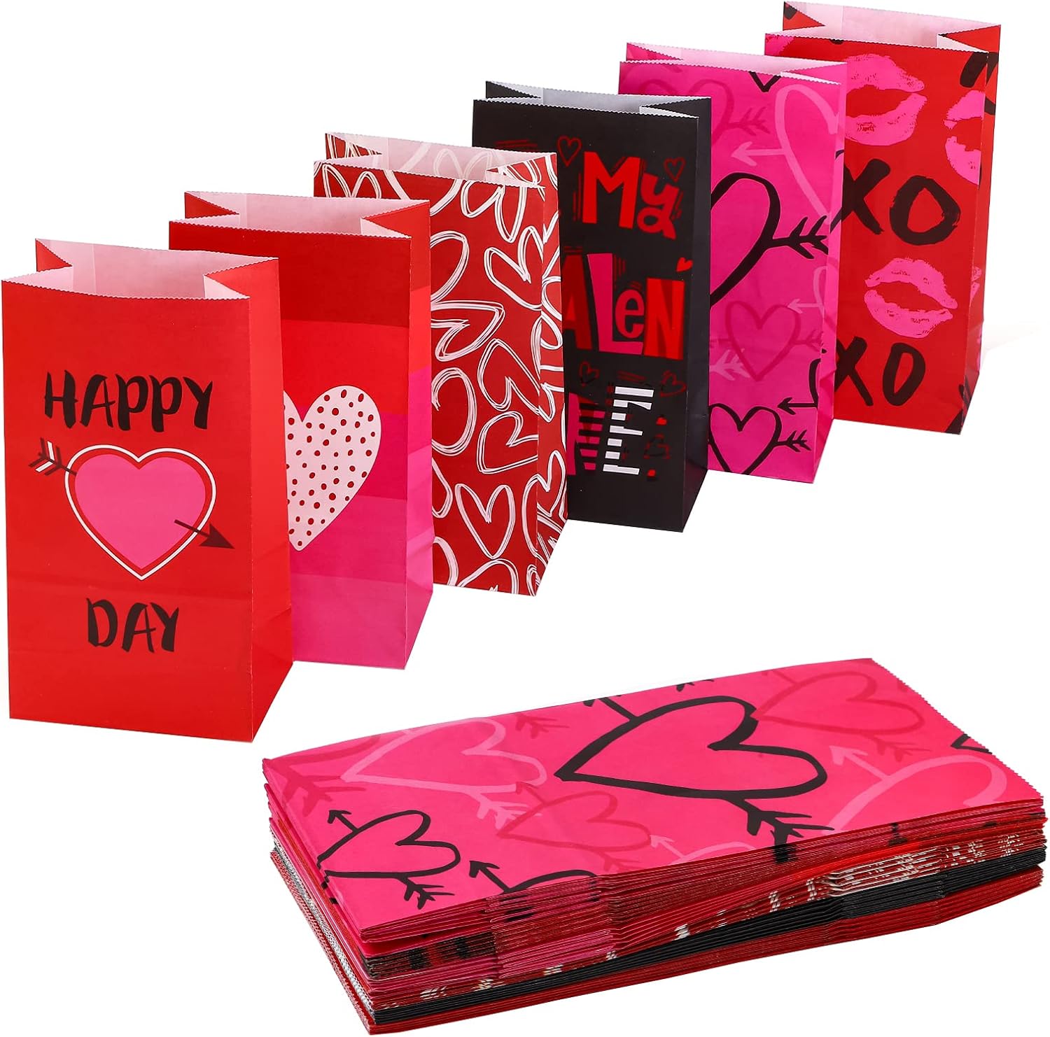 Red Paper Bags Hallmark Gift Bags In Assorted Sizes (Pack Of 12