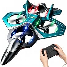 Jumplanma RC Airplane Remote Control Planes Foam RC Planes with LED Light, 360Flip Remote Control Plane for Kids Adults Helicopter Fighter Jet Easy to Fly with 2 Battery