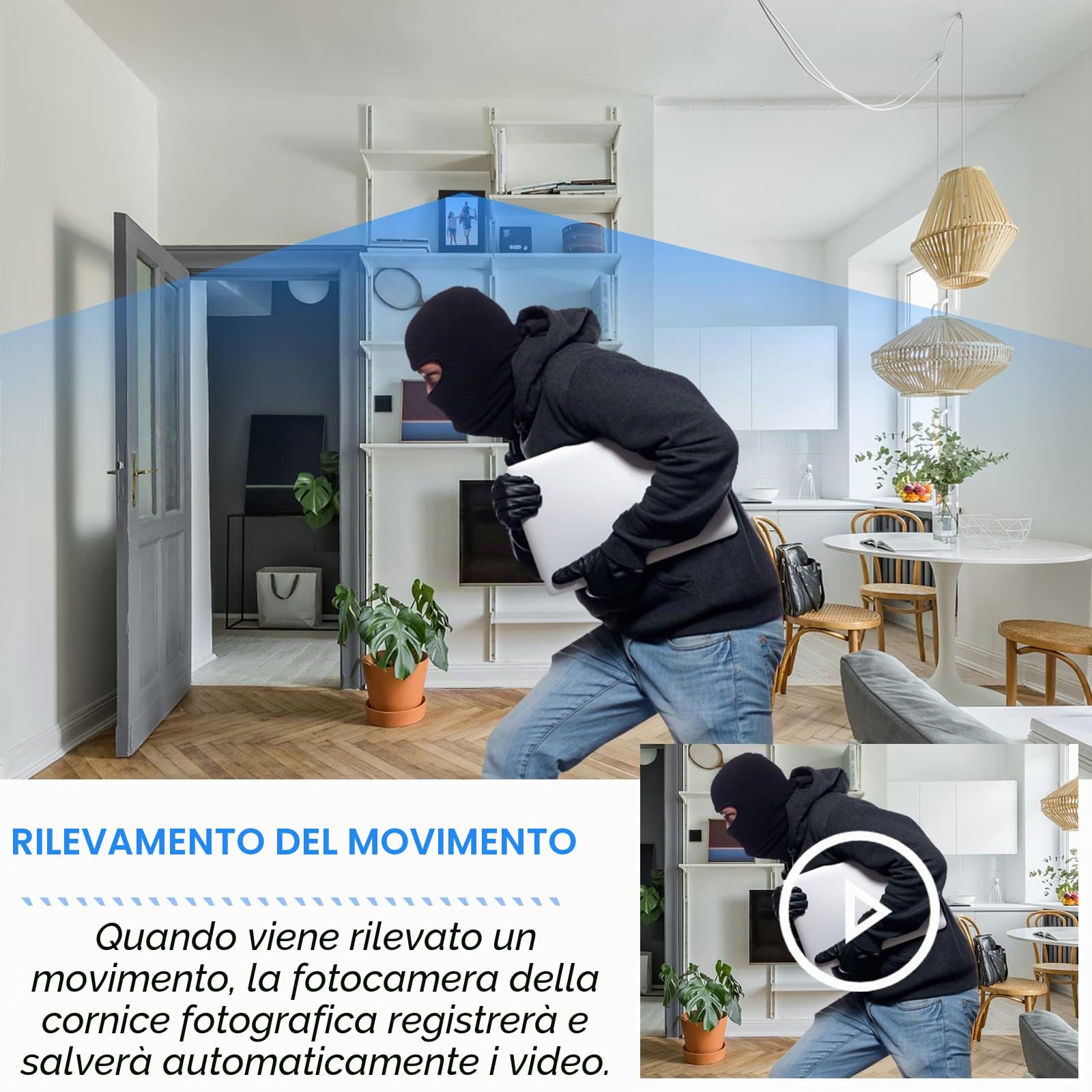 Mini Telecamera Nascosta,Mini Telecamera Spia con Cornice Digitale, Microcamera Spia 1080P HD Spy Cam Videocamera Orologio Visione Notturna Rilevamento di Movimento