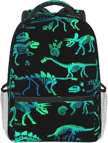 Mochila escolar de esqueleto de dinosaurio para niños, mochila escolar con huesos de dinosaurio, mochila escolar informal para computadora portátil