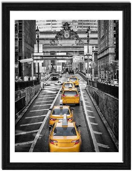Finefrarm 12x16 Frames Display 11x14 Picture with Mat or 12 x 16 Photo Without Mats Black Picture Frames Wall Art for Living Room and Office Wall Mounting Decor